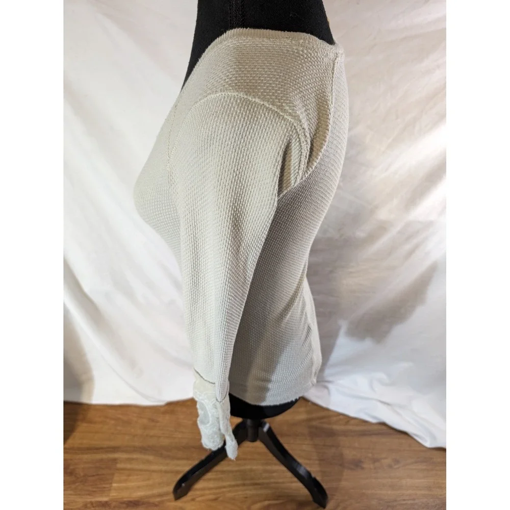 Free People Masquerade Embroidered Cuff Thermal Size XS Beige